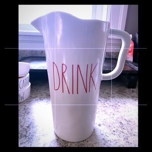 rae dunn new melamine red letter drink pitcher